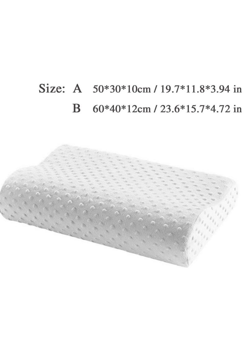 Cervical Pillow Contour Memory Foam Pillow, Orthopedic Pillow for Relieve Neck Pain, Ergonomic Pillow for Side Sleeper Back Sleeper Stomach Sleeper, Insomniac Pillow White,a