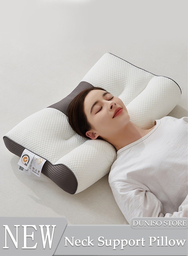 1PCS Comfort Ergonomic Pillow for Pain Relief Bed Pillow for Sleeping, Ergonomic Orthopedic Cervical for Neck and Shoulder Pain, Side Back Stomach Sleeper