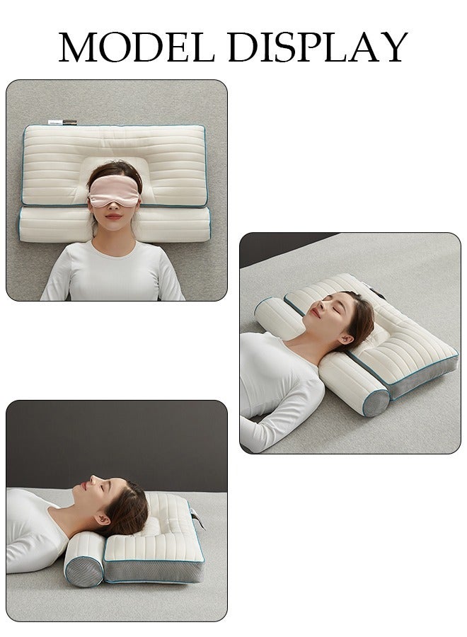 1PCS Comfort Ergonomic Pillow for Pain Relief Bed Pillow for Sleeping, Ergonomic Orthopedic Cervical for Neck and Shoulder Pain, Side Back Stomach Sleeper