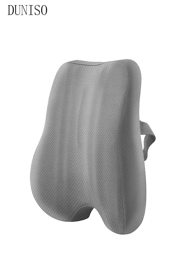 Adjustable Lumbar Support Pillow Improve Lower Back PainRelief and Sitting Posture Adjustable Slider Ergonomic Memory Foam Back Cushion for Long Sitting for Office Chair Car Plane