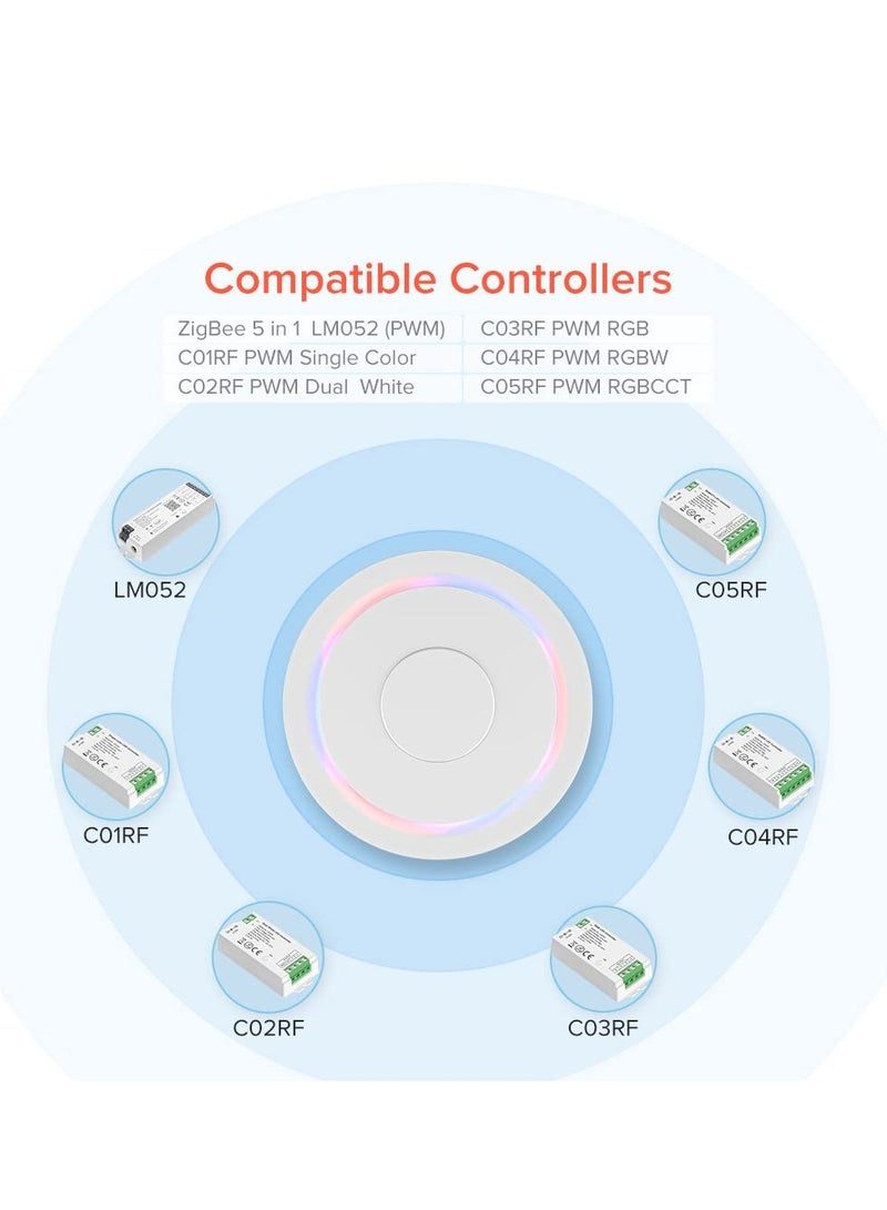 Tuya Zigbee 3.0 Hub Gateway - Smart Home Controller Compatible with Alexa & Google Home, WiFi & Wired Connectivity, Works with Smart Life App for Seamless Automation