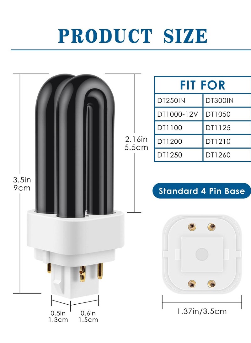 3 Pack 7W UV Replacement Bulbs for Dynatrap DT1100, DT250IN, DT300IN, DT1250 - Compatible Ultraviolet CFL Light Bulbs with 4 Pin Base