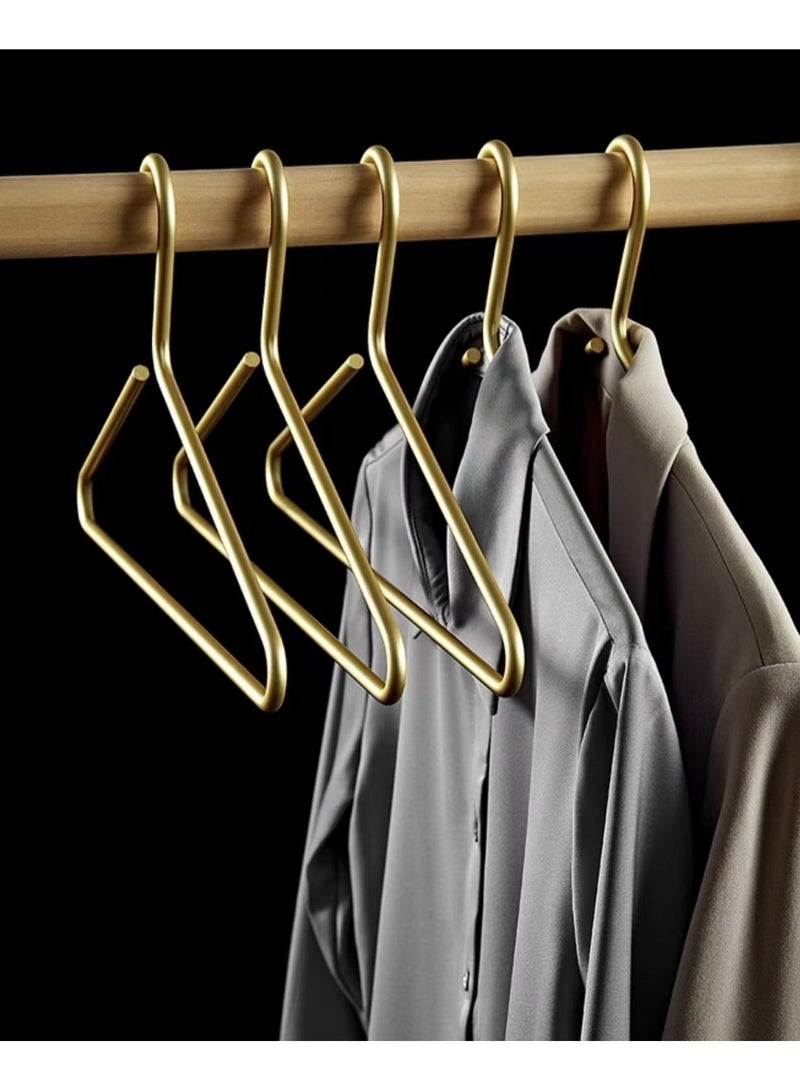 Light luxury solid clothes hanger, high-end aluminum alloy clothes hanger 5-piece set