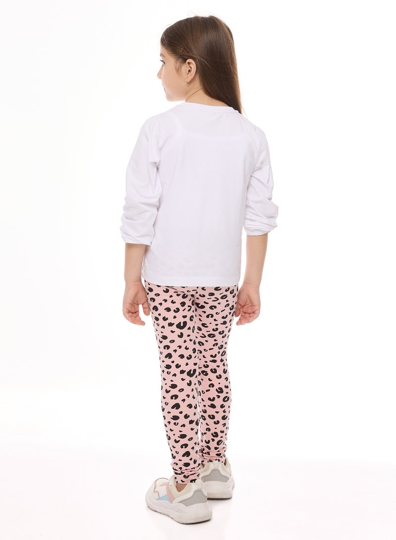 Embellished Top With Matching Printed Leggings