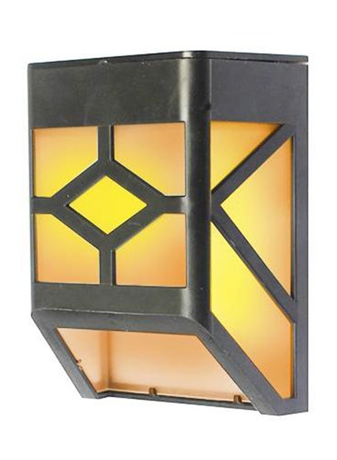 Waterproof Solar Outdoor Flickering Flame Light Black/Yellow 10 x 6cm