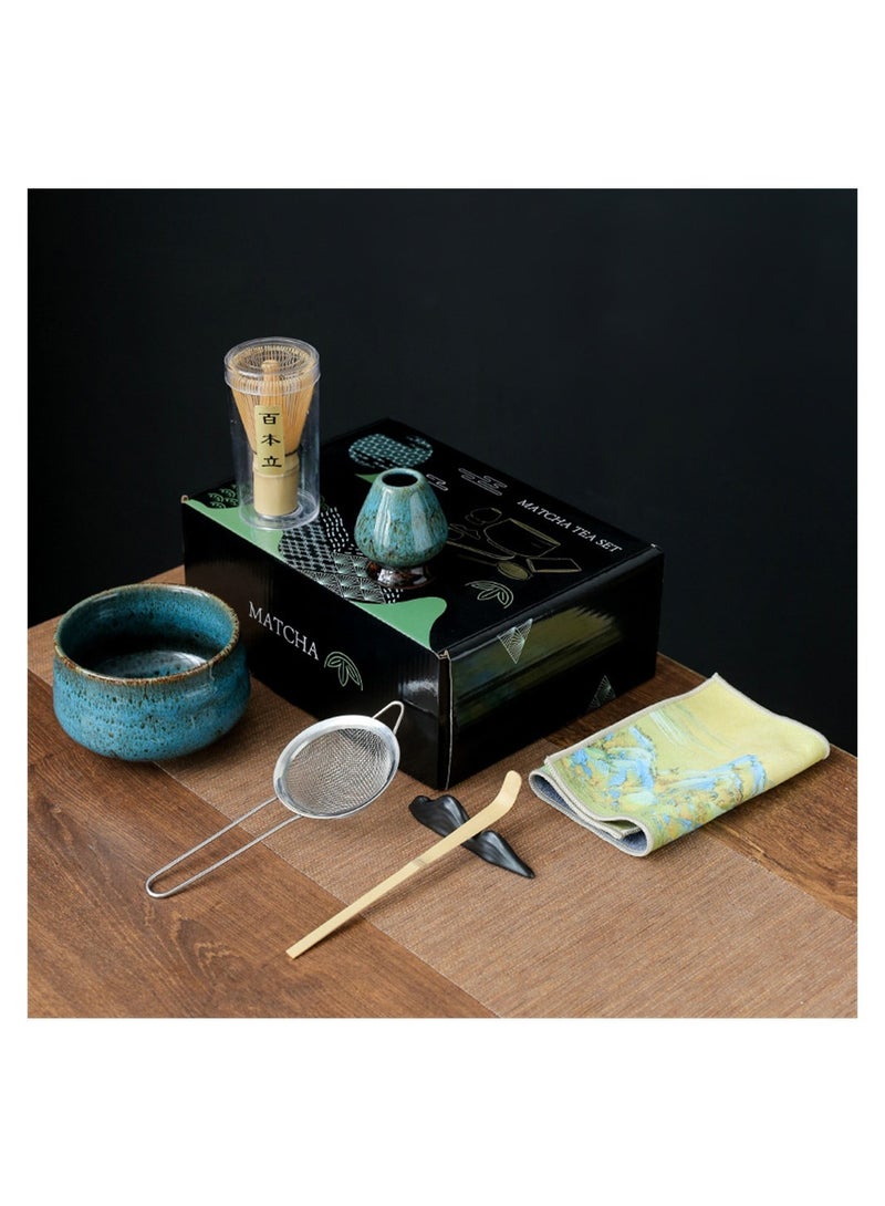 7-Piece Traditional Handmade Matcha Tea Whisk and Bowl Tool Gift Kit