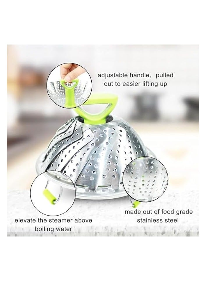 Steamer Basket Stainless Steel Vegetable Steamer Basket Folding Steamer Insert for Veggie Fish Seafood Cooking