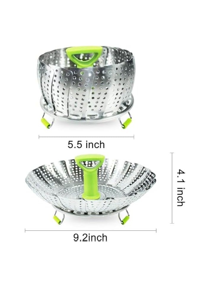 Steamer Basket Stainless Steel Vegetable Steamer Basket Folding Steamer Insert for Veggie Fish Seafood Cooking