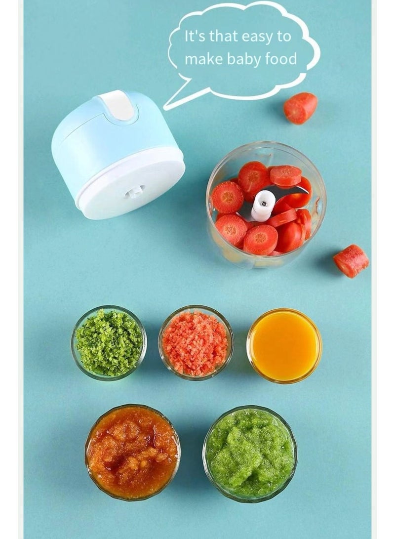 Electric garlic chopper, mini portable vegetable chopper, 250ml garlic grinding onion chopper, vegetable mixer, wireless food processing machine suitable for ginger, chili, fruit, meat, etc