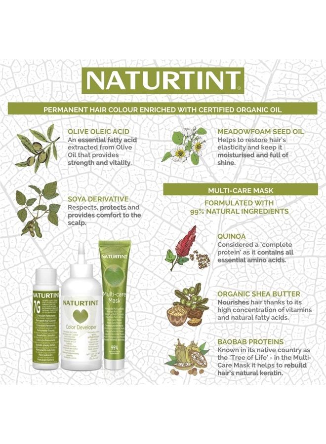 Permanent Hair Color, 5M Light Mahogany Chestnut, Plant Enriched, Ammonia Free, Long Lasting Gray Coverage and Radiante Color, Nourishment and Protection