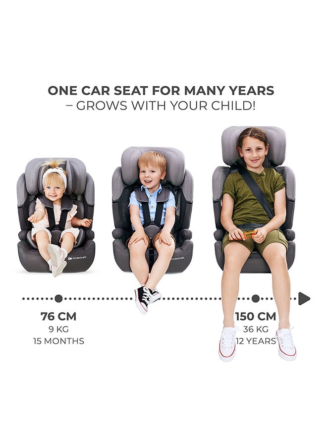 Car Seat Comfort Up, I - Size Booster Child Seat, With 5 Point Harness, Adjustable Headrest, For Toddlers , Infant, Group 1/2/3, 9 - 36 Kg, Up To 12 Years, Black