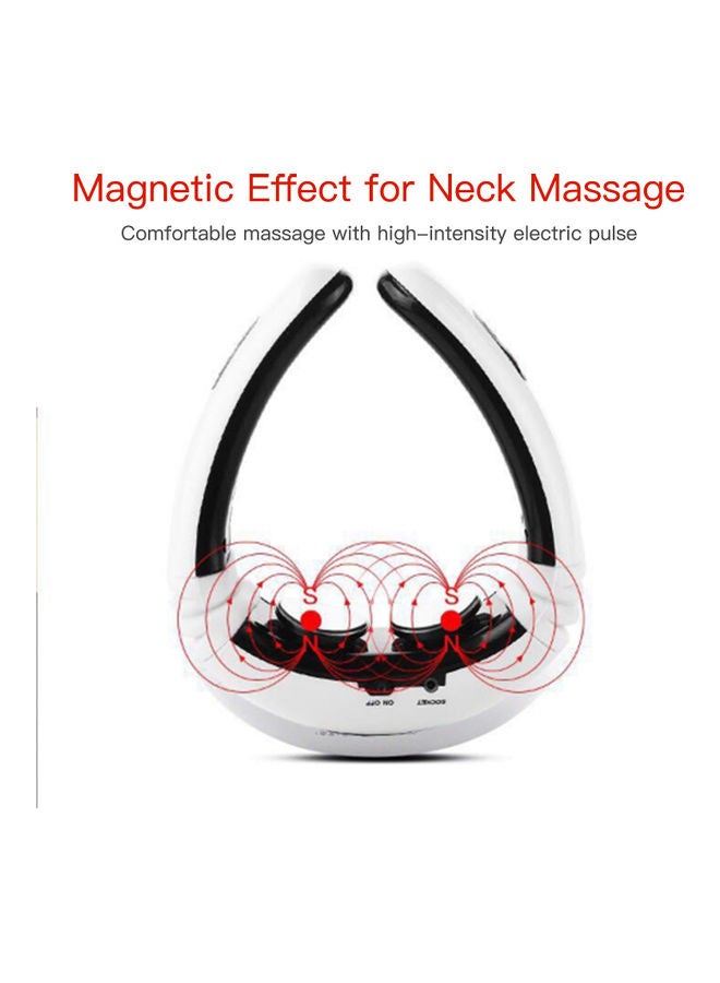 Cervical Massager Intelligent Electromagnetic Neck Massage Device Infrared Physiotherapy U-Shaped Neck Massager Physical Therapy Multifunctional Neck Massager 5830 White