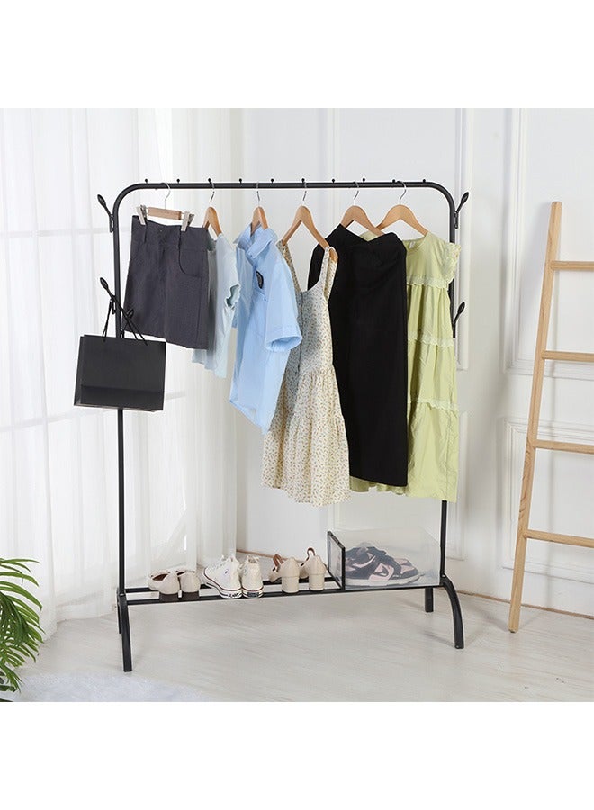 Freestanding Clothes Rack, Metal Construction，Black