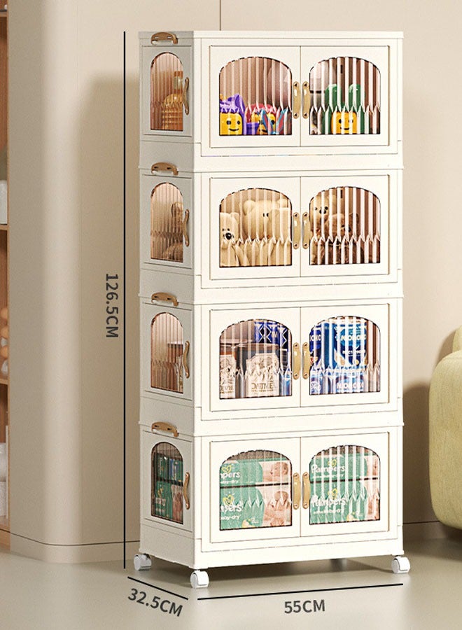 4 Layers Stylish Multi-Functional Storage Cabinet Wardrobe