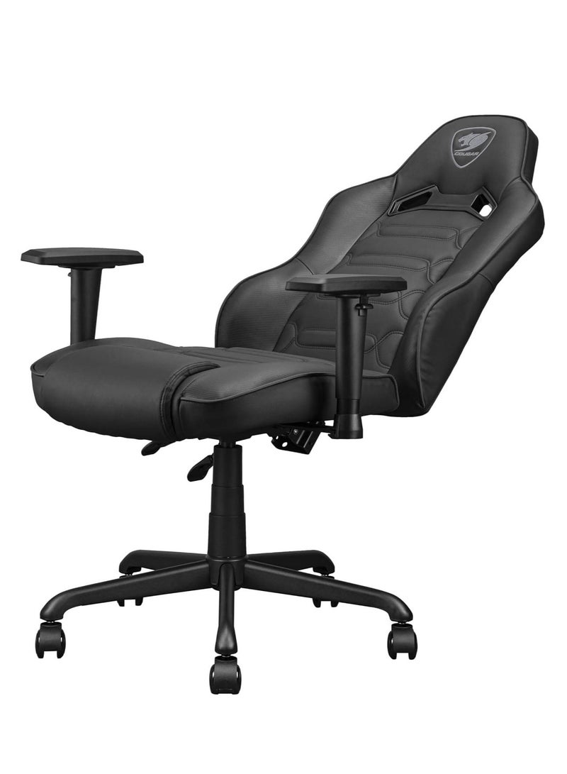 COUGAR Fusion S Ergonomic Gaming Chair, PVC Faux Leather, Metal 5-Star Base, , Built-in 3D Curved Lumbar Support, Adjustable Armrest, Class 4 Gas Lift Cylinder, 120 kg, Black | 3MFSLBLB.0001