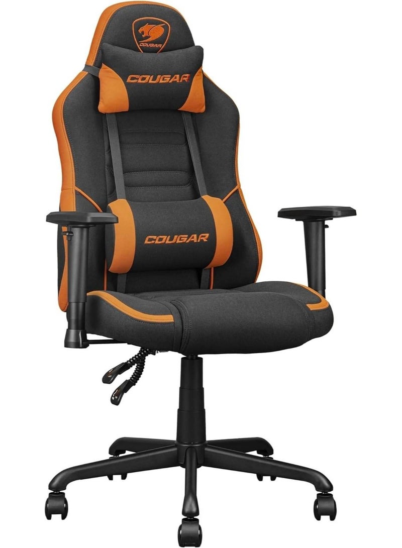 COUGAR Fusion SF Ergonomic Gaming Chair, Woven Fabric, Metal 5-Star Base, Built-in 3D Lumbar Support, Adjustable Armrest, Class 4 Gas Lift Cylinder, 120 kg, Orange/Black | 3MFSFORB.0001