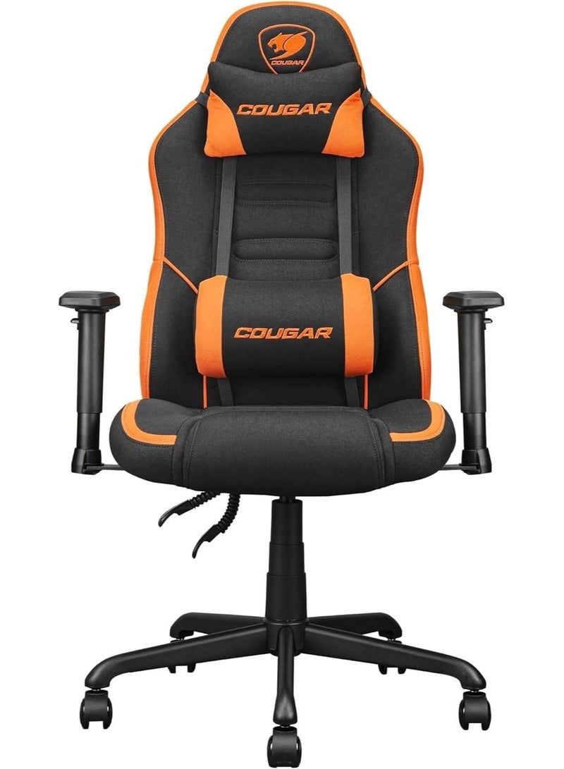 COUGAR Fusion SF Ergonomic Gaming Chair, Woven Fabric, Metal 5-Star Base, Built-in 3D Lumbar Support, Adjustable Armrest, Class 4 Gas Lift Cylinder, 120 kg, Orange/Black | 3MFSFORB.0001