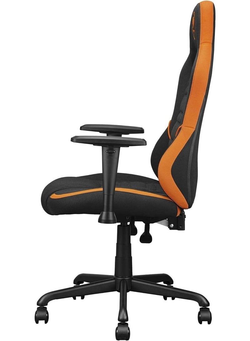 COUGAR Fusion SF Ergonomic Gaming Chair, Woven Fabric, Metal 5-Star Base, Built-in 3D Lumbar Support, Adjustable Armrest, Class 4 Gas Lift Cylinder, 120 kg, Orange/Black | 3MFSFORB.0001