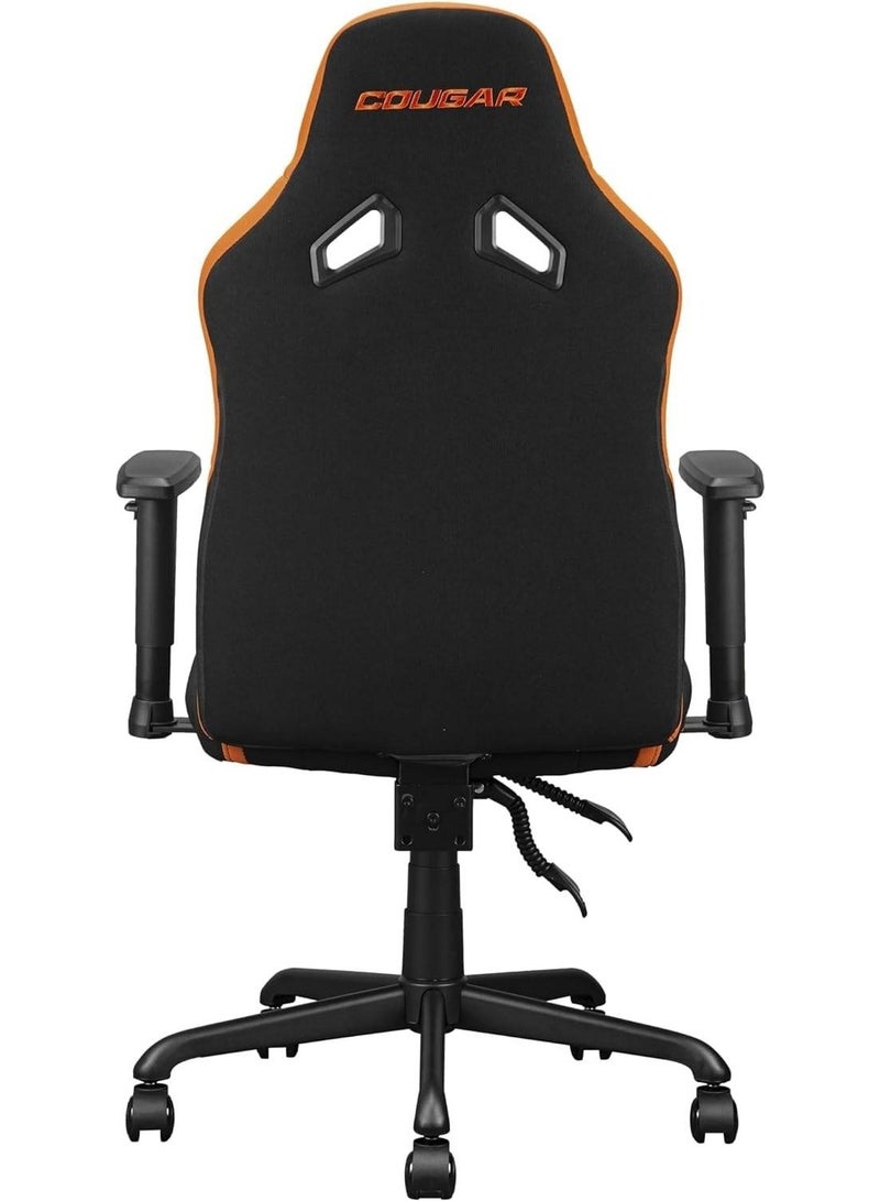 COUGAR Fusion SF Ergonomic Gaming Chair, Woven Fabric, Metal 5-Star Base, Built-in 3D Lumbar Support, Adjustable Armrest, Class 4 Gas Lift Cylinder, 120 kg, Orange/Black | 3MFSFORB.0001