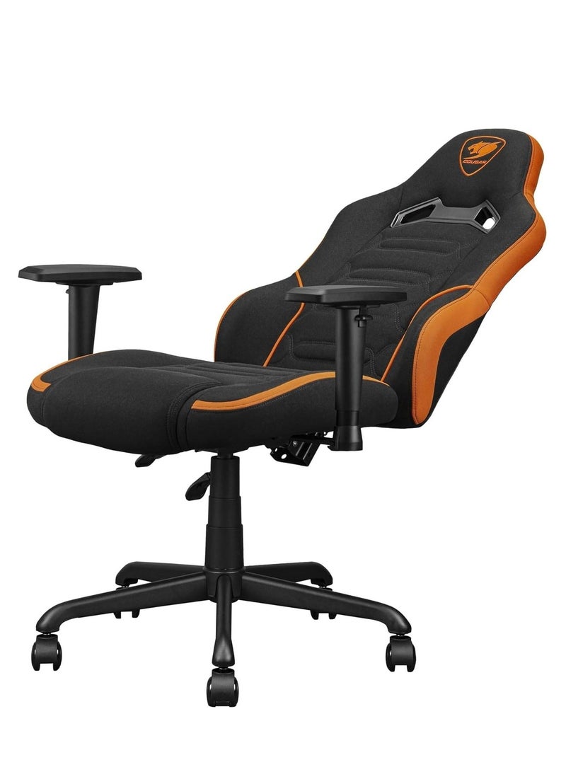 COUGAR Fusion SF Ergonomic Gaming Chair, Woven Fabric, Metal 5-Star Base, Built-in 3D Lumbar Support, Adjustable Armrest, Class 4 Gas Lift Cylinder, 120 kg, Orange/Black | 3MFSFORB.0001