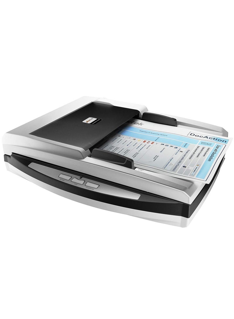 Plustek SmartOffice PL4080 ADF 600 x 600 DPI Flatbed & ADF Scanner, Schwarz, Grau – Scanner