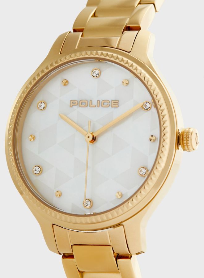 Women's Tropea Round Shape Stainless Steel Analog Wrist Watch 34 mm - Gold - P 15695BSG-D28M