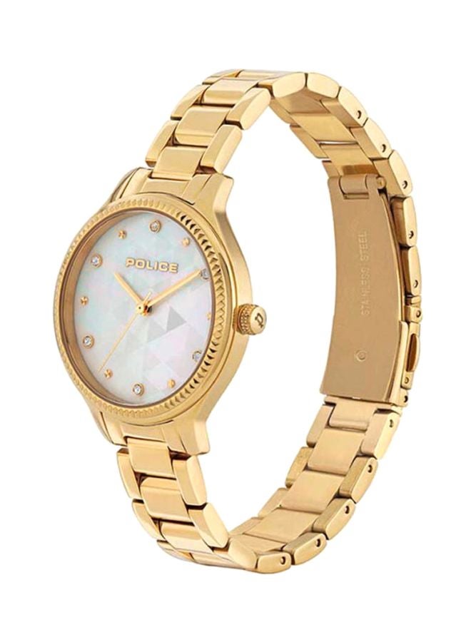 Women's Tropea Round Shape Stainless Steel Analog Wrist Watch 34 mm - Gold - P 15695BSG-D28M