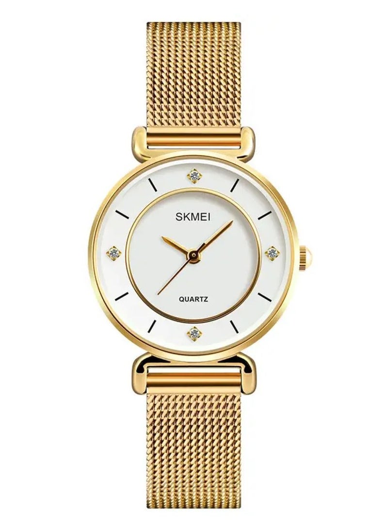 Women’s Fashion Casual Quartz Watch Stainless Steel Mesh Strap -1330