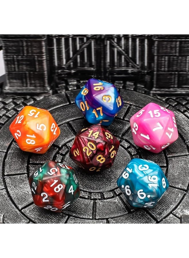 QMay DND Dice Sets  6 X 7 Polyhedral Dice 42pcs with 6 Drawstring Bags for Dungeons and Dragons RPG MTGRole Playing Table Game