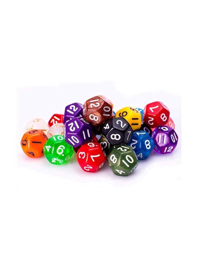 25 Count Assorted Pack of 12 Sided Dice - Multi Colored Assortment of D12 Polyhedral Dice