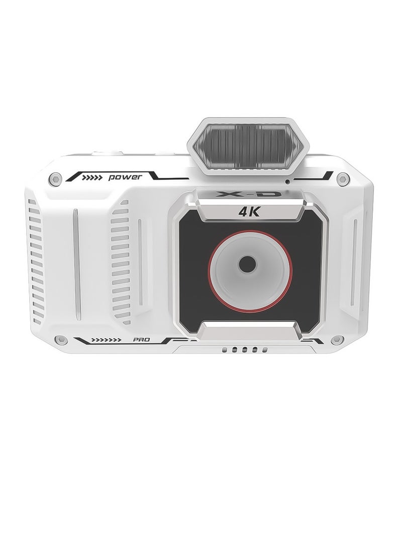 48MP Full HD 1080 Advanced Digital Camera Video Stabilization & 18x Zoom, Porodo - White