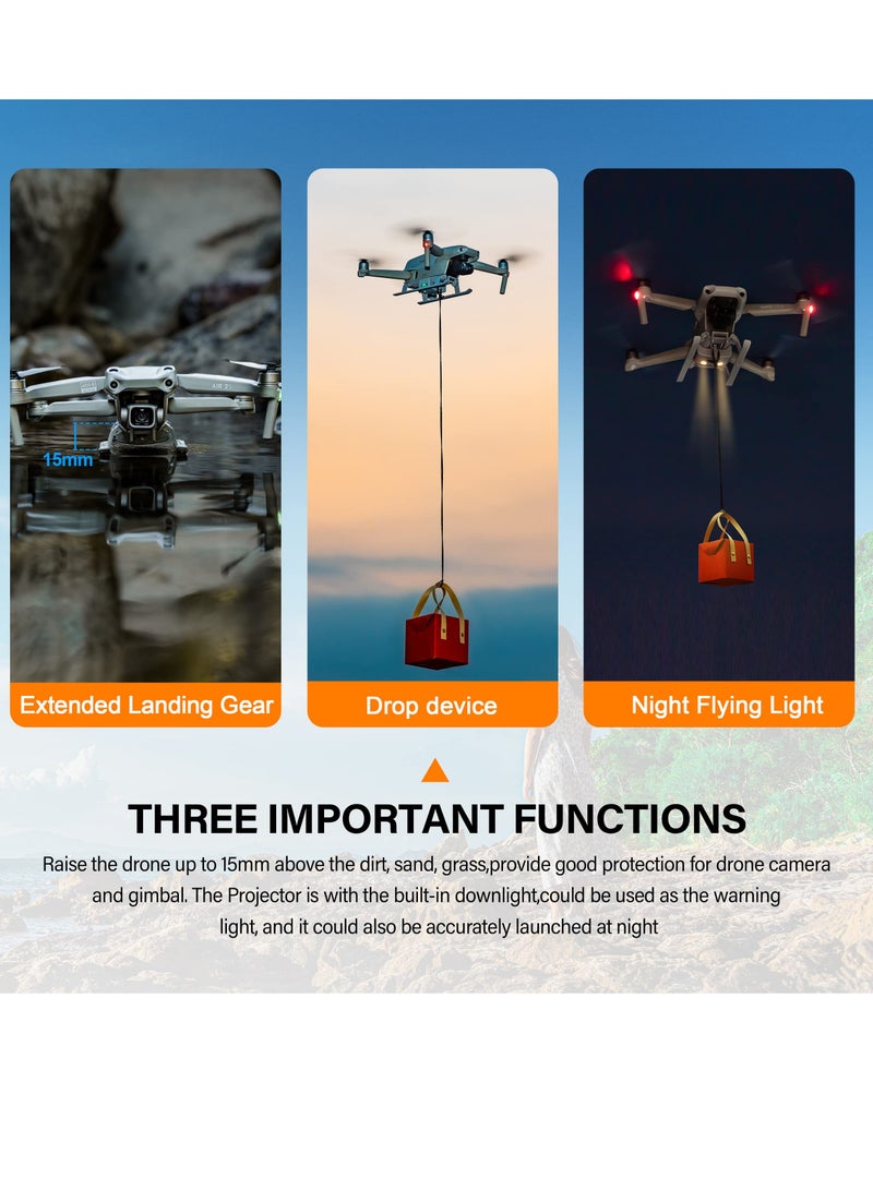 Foldable Air Drop System with Landing Gear for DJI Air 2s/Mavic Air 2 Drone - Multi-Scene Release Device for Fishing Bait and More - Remote Drop Accessory for Easy Aerial Delivery