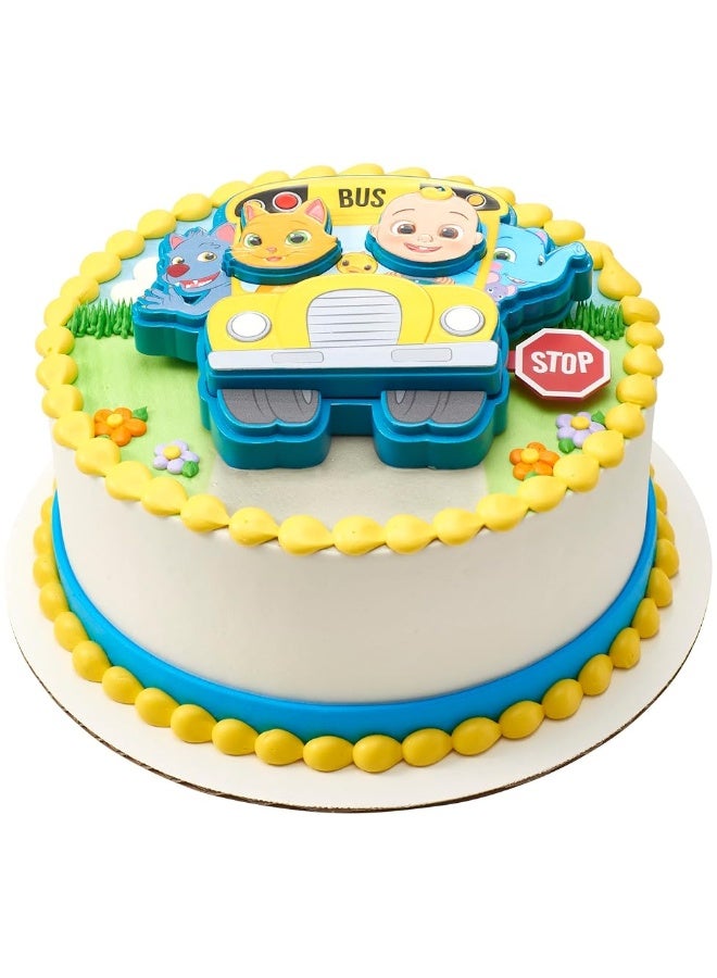 DECOPAC DecoSet CoComelon Ready for Adventure! Cake Topper, 4 Piece Cake Decoration Set With JoJo, Kittens, Wally, and Ello Puzzle Jigsaw (27978)