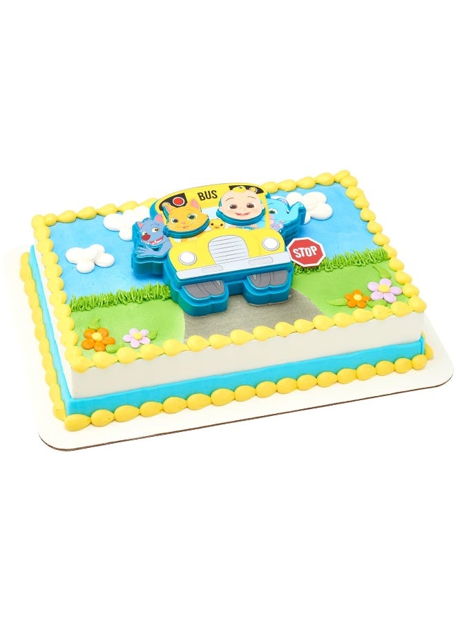 DECOPAC DecoSet CoComelon Ready for Adventure! Cake Topper, 4 Piece Cake Decoration Set With JoJo, Kittens, Wally, and Ello Puzzle Jigsaw (27978)