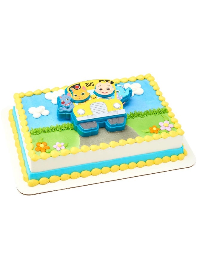 DECOPAC DecoSet CoComelon Ready for Adventure! Cake Topper, 4 Piece Cake Decoration Set With JoJo, Kittens, Wally, and Ello Puzzle Jigsaw (27978)