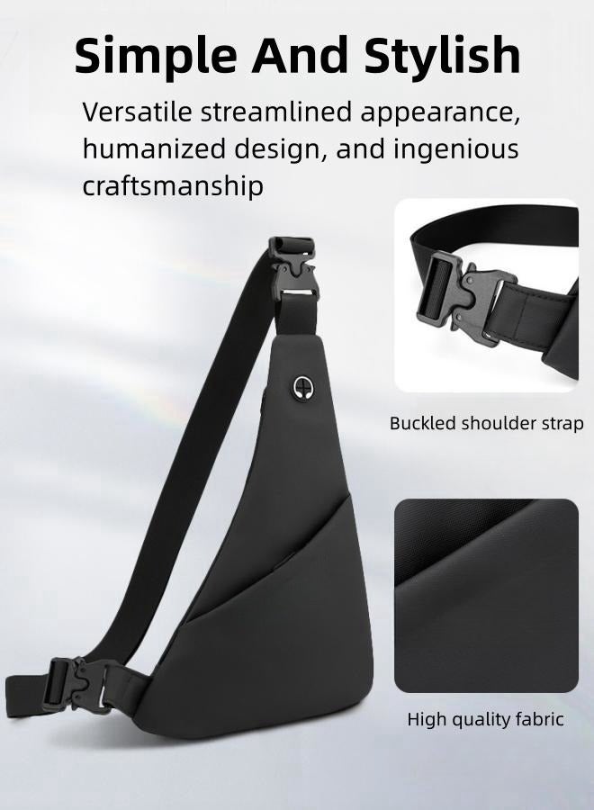 Men's Portable Chest Bag, Boys Scratch-resistant and Waterproof Waist Bag Belt Bag Hip Bag for Daily Commuting/Hiking/Climbing/Cycling, Nylon Sling Bag Side Bag Crossbody Bag for Teenagers/Students