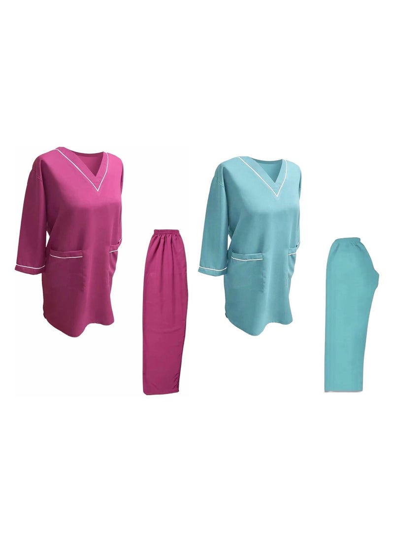 2 Pieces Uniform Cleaning Suit for Domestic Workers