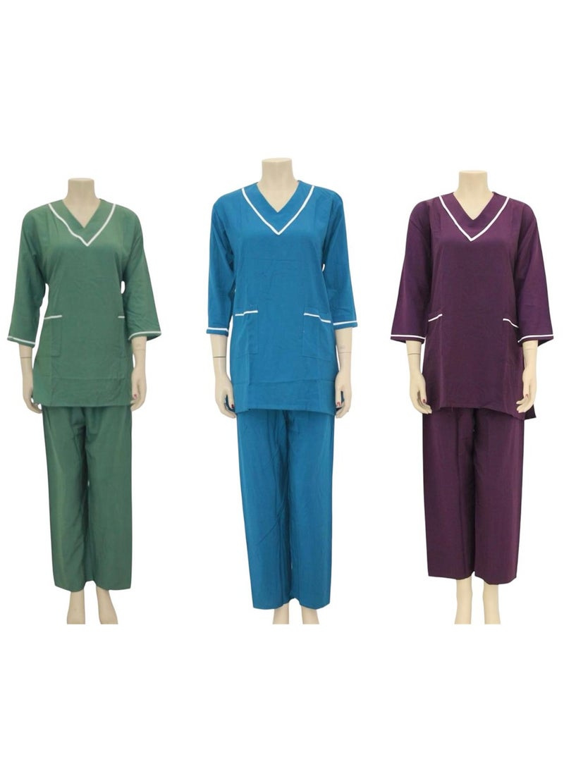 Housemaid Uniform Maid Nanny Scrub Suit 4 piece set