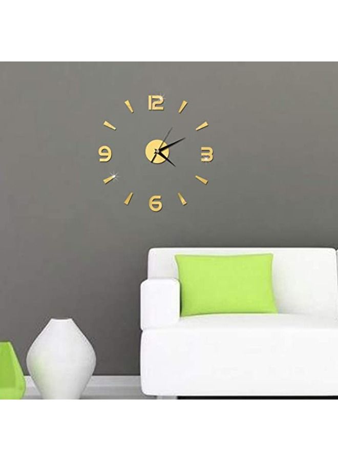 Acrylic Wall Clocks for Living Room Decor, DIY Wall Clock Modern Stylish Wall Clock for Home Office Decorations Ideas - Gold