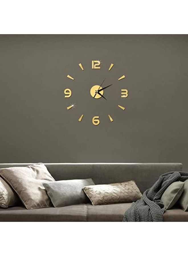 Acrylic Wall Clocks for Living Room Decor, DIY Wall Clock Modern Stylish Wall Clock for Home Office Decorations Ideas - Gold