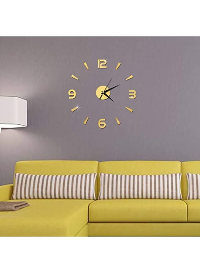 Acrylic Wall Clocks for Living Room Decor, DIY Wall Clock Modern Stylish Wall Clock for Home Office Decorations Ideas - Gold