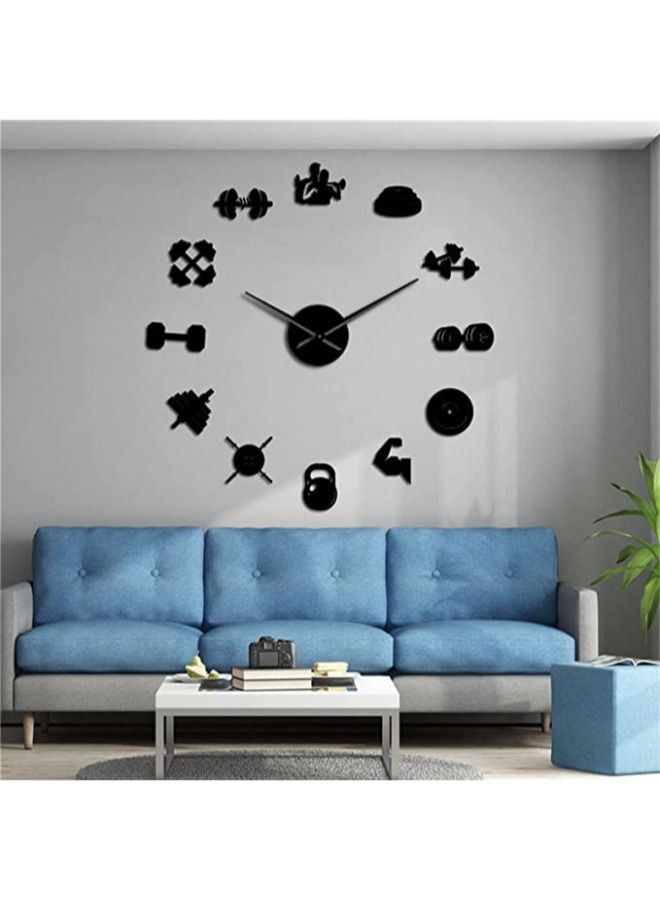 Frameless Modern Design Acrylic DIY Wall Clock for Home Decoration - Black