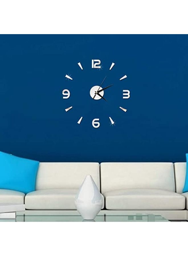 Acrylic Wall Clocks for Living Room Decor, DIY Wall Clock Modern Stylish Wall Clock for Home Office Decorations Ideas - Silver