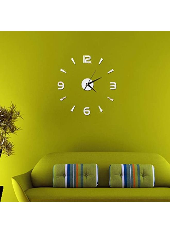 Acrylic Wall Clocks for Living Room Decor, DIY Wall Clock Modern Stylish Wall Clock for Home Office Decorations Ideas - Silver