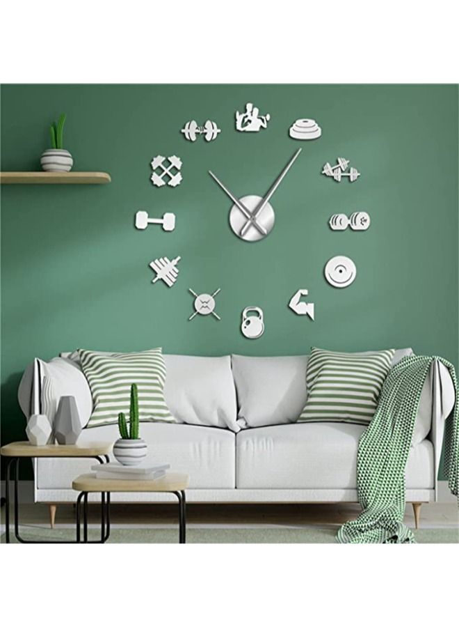 Frameless Modern Design Acrylic DIY Wall Clock for Home Decoration - Silver