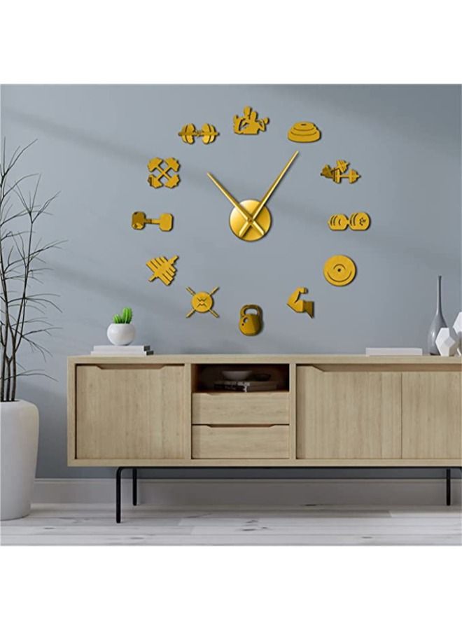 Frameless Modern Design Acrylic DIY Wall Clock for Home Decoration - Gold