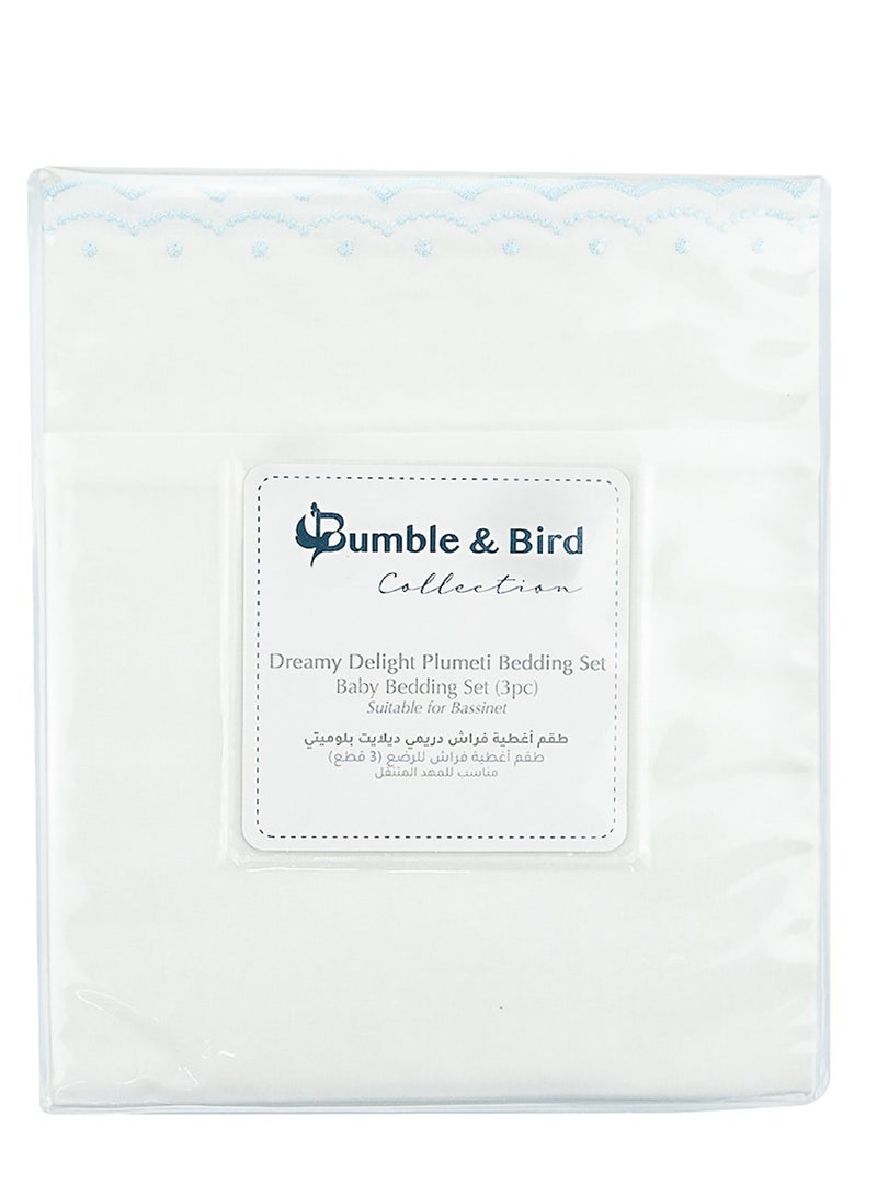 Bumble & Bird - Plumeti Baby Bedding Set For Bassinet - 3pcs - Blue
