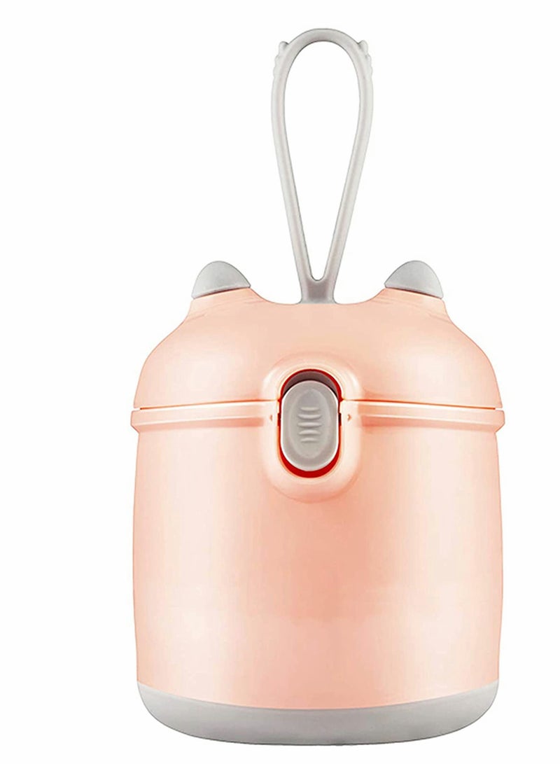 Portable Baby Formula Dispenser - Travel-Friendly Milk Powder Storage Container for Infants and Toddlers - Ideal for Outdoor Adventures and Home Use (Large Pink)