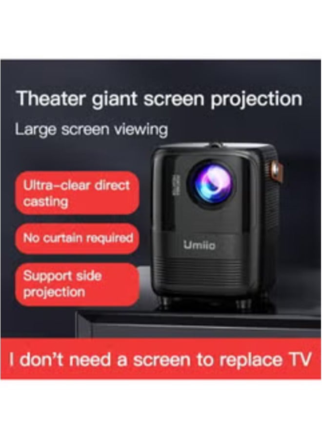 A008 Intelligent Screen Projector: 5G WiFi & Bluetooth 1080P Entertainment Hub in Black