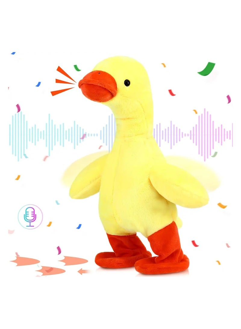 Dancing Singing Talking Cartoon Duck Plush Toy ,soft, cuddly toy  Made from soft, fabric materials, it's designed to be huggable and safe for kids.